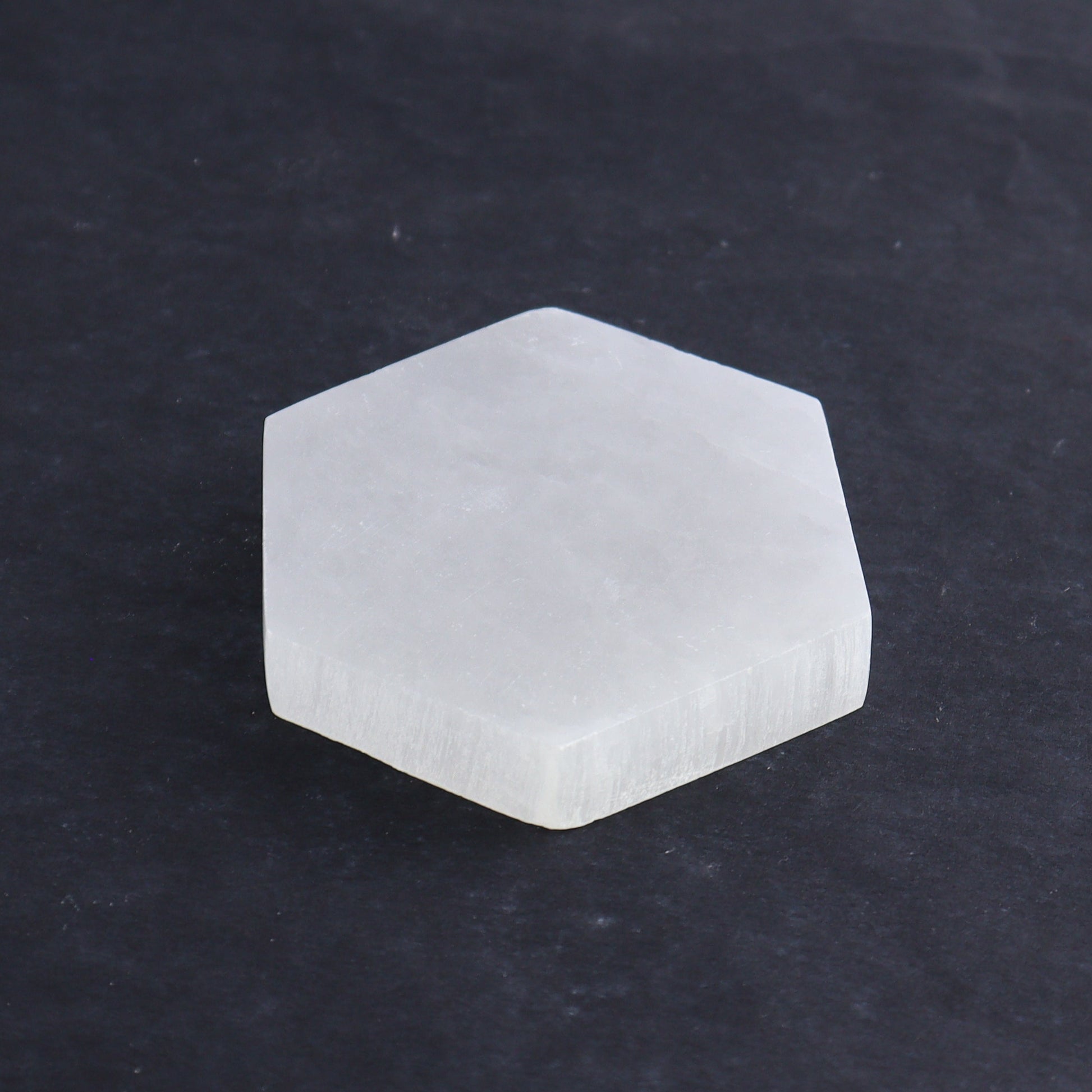 One Selenite (Satin Spar) Hexagon Plate 7 cm - Expert Wholesale and Supplier of Wholesale Crystals & Bulk Gemstones, ["close_30","Hexagon","Morocco","Selenite"]