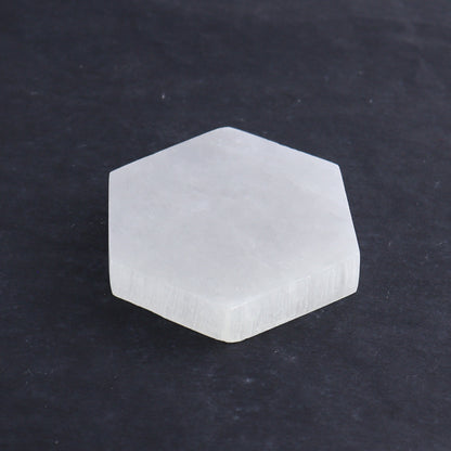 One Selenite (Satin Spar) Hexagon Plate 7 cm - Expert Wholesale and Supplier of Wholesale Crystals & Bulk Gemstones, ["close_30","Hexagon","Morocco","Selenite"]
