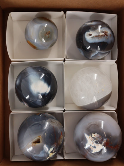 Agate Spheres Set of 6