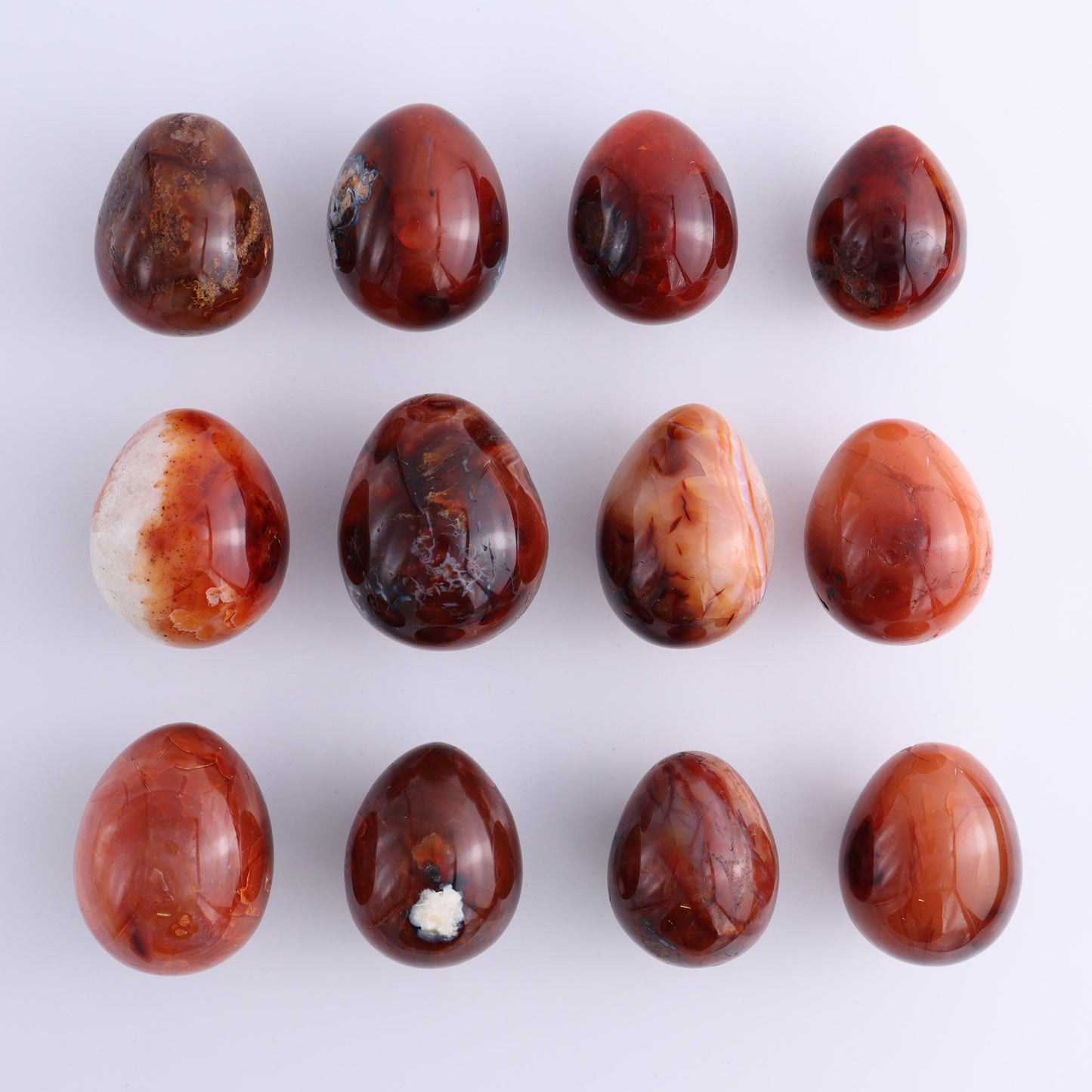 Carnelian Eggs Set of 12 - Expert Wholesale and Supplier of Wholesale Crystals & Bulk Gemstones, ["carnelian","Eggs","Madagascar"]