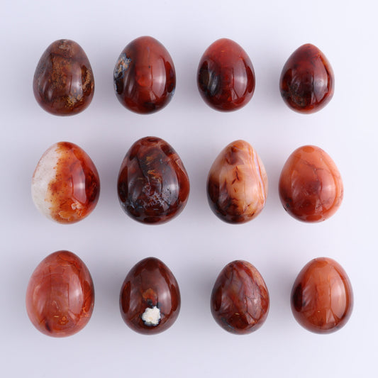 Carnelian Eggs Set of 12 - Expert Wholesale and Supplier of Wholesale Crystals & Bulk Gemstones, ["carnelian","Eggs","Madagascar"]