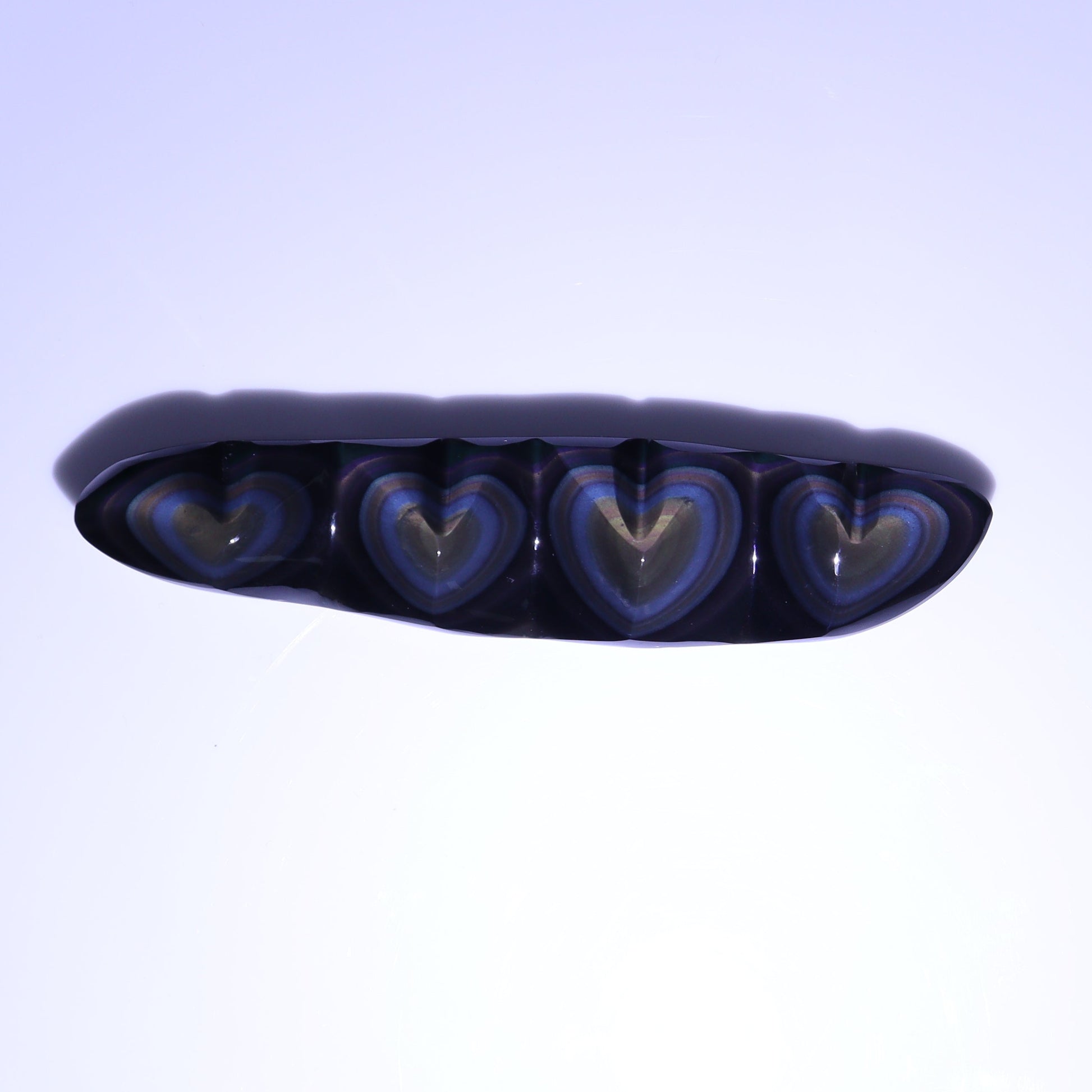 Rainbow Obsidian Heart Set of 2 - Expert Wholesale and Supplier of Wholesale Crystals & Bulk Gemstones, ["Hearts","Mexico","Obsidian","Rainbow Obsidian"]