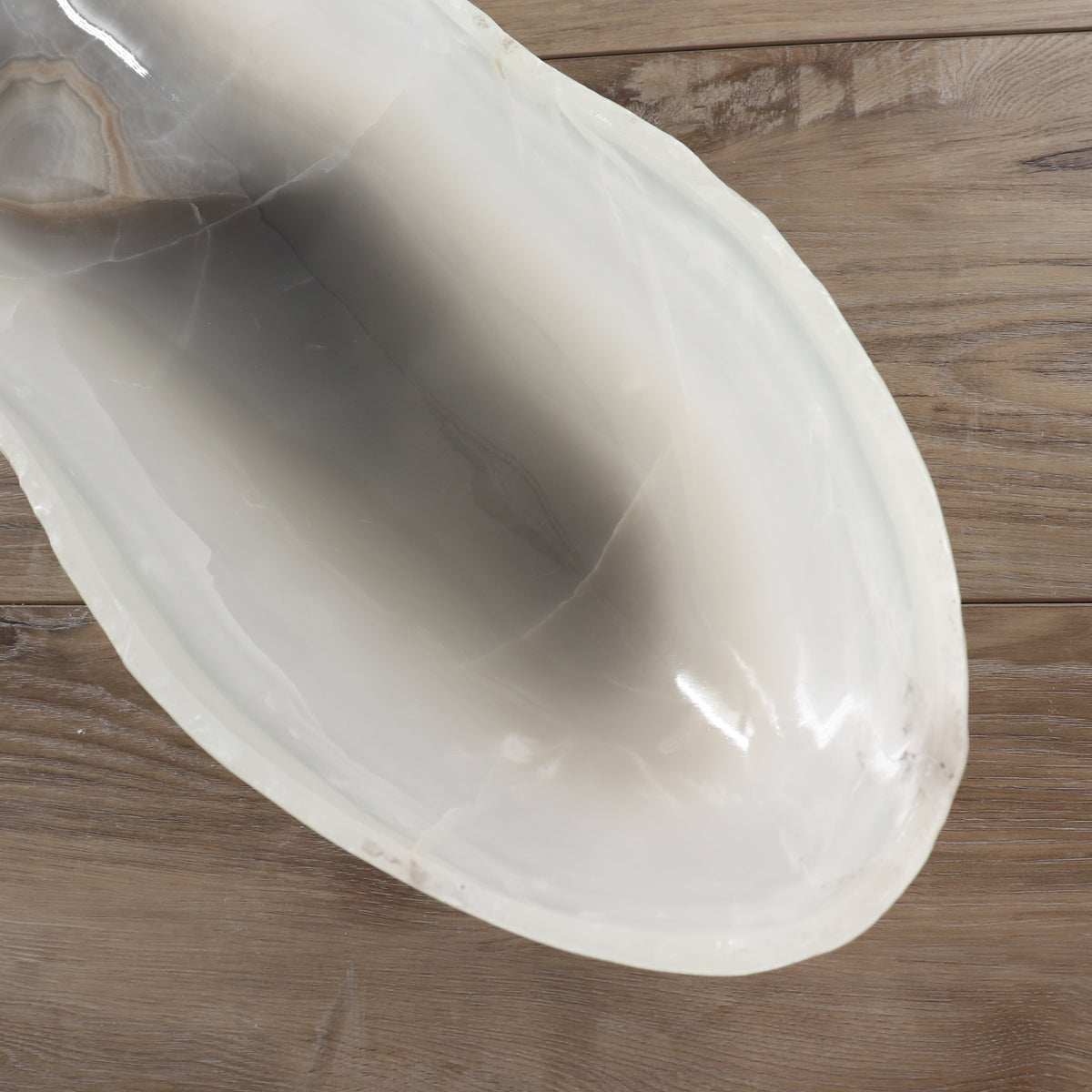 Mexican Onyx/Calcite Canoe Bowl 31"