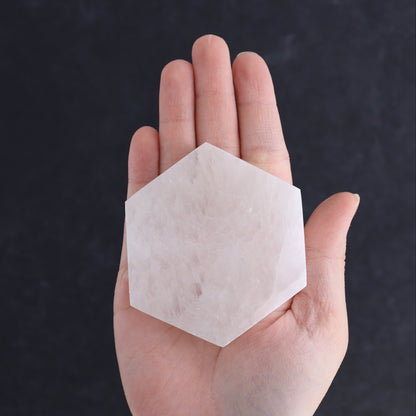 One Selenite (Satin Spar) Hexagon Plate 7 cm - Expert Wholesale and Supplier of Wholesale Crystals & Bulk Gemstones, ["close_30","Hexagon","Morocco","Selenite"]