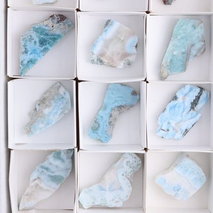 Larimar Slices Set of 12 - Expert Wholesale and Supplier of Wholesale Crystals & Bulk Gemstones, ["Larimar","Slices and Slabs"]