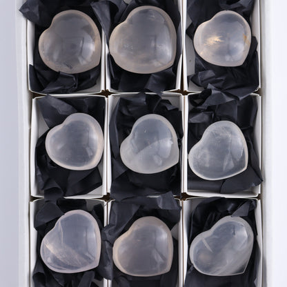 Girasol Quartz Hearts Set of 9 - Expert Wholesale and Supplier of Wholesale Crystals & Bulk Gemstones, ["Girasol","Girasol Quartz","Hearts","Quartz"]