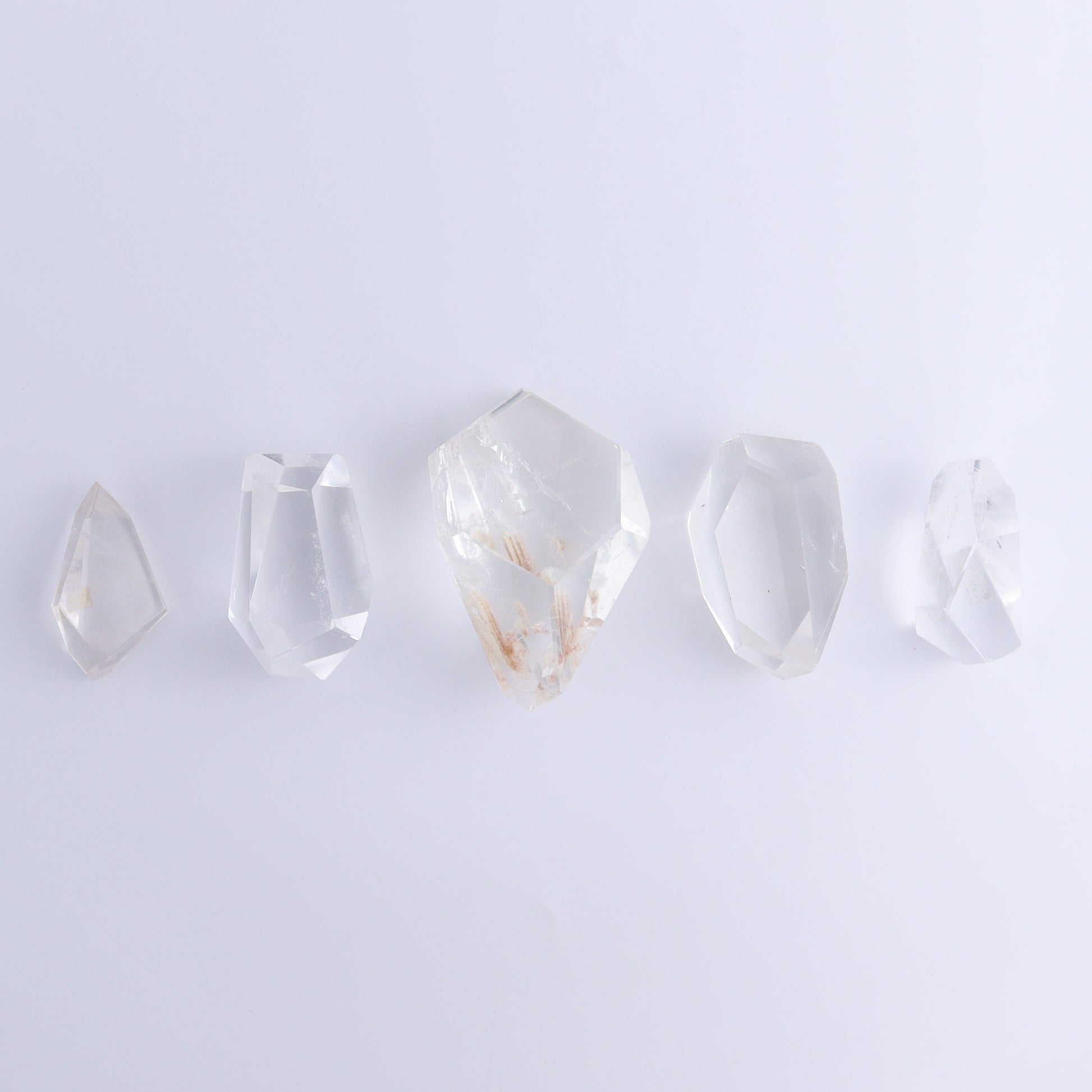 Quartz Freeforms Set of 5 - Expert Wholesale and Supplier of Wholesale Crystals & Bulk Gemstones, ["Brazil","Clear Quartz","Freeform","Freeforms","Points","Quartz"]