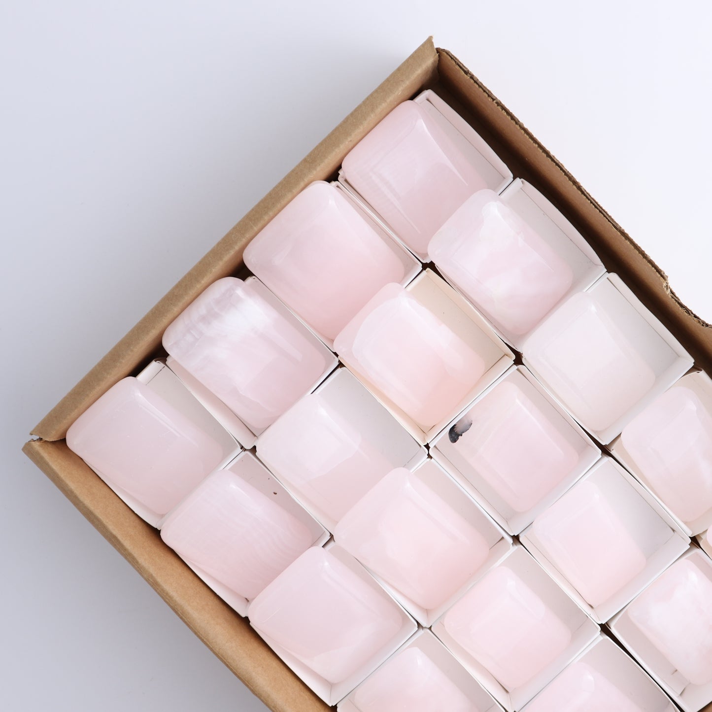 Pink Mangano Calcite Rectangles Set of 20