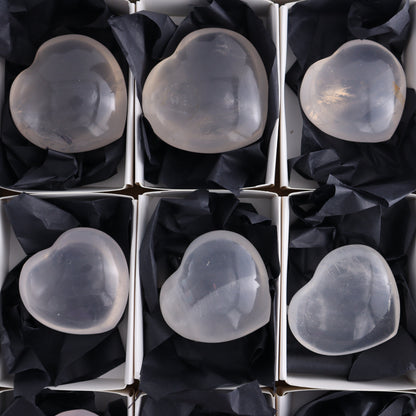 Girasol Quartz Hearts Set of 9 - Expert Wholesale and Supplier of Wholesale Crystals & Bulk Gemstones, ["Girasol","Girasol Quartz","Hearts","Quartz"]