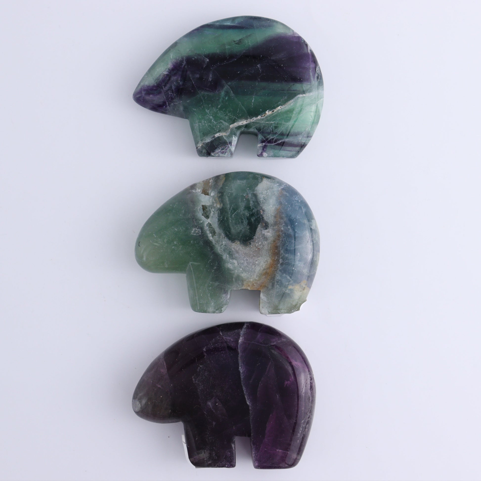 Fluorite Bears set of 6 - Expert Wholesale and Supplier of Wholesale Crystals & Bulk Gemstones, ["Bears","Fluorite","Indonesia","Zuni Bears"]