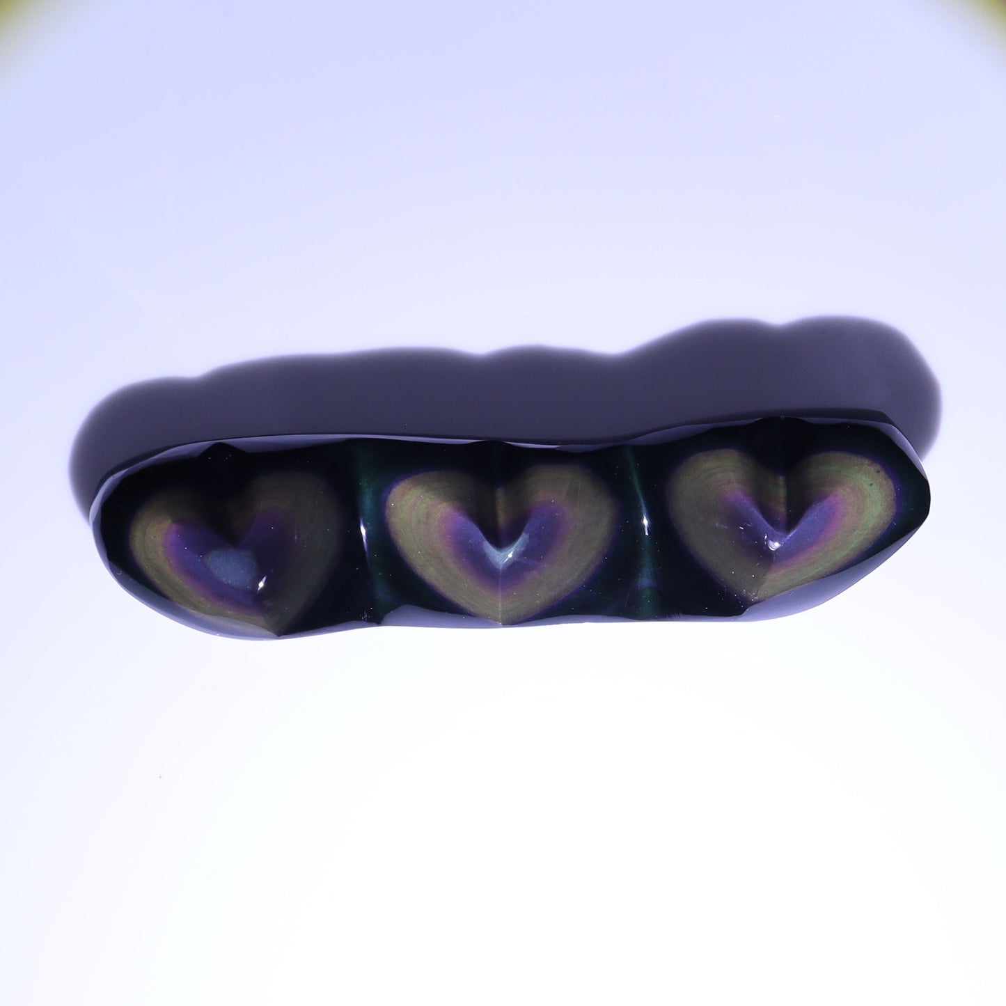 Rainbow Obsidian Heart Set of 2 - Expert Wholesale and Supplier of Wholesale Crystals & Bulk Gemstones, ["Hearts","Mexico","Obsidian","Rainbow Obsidian"]