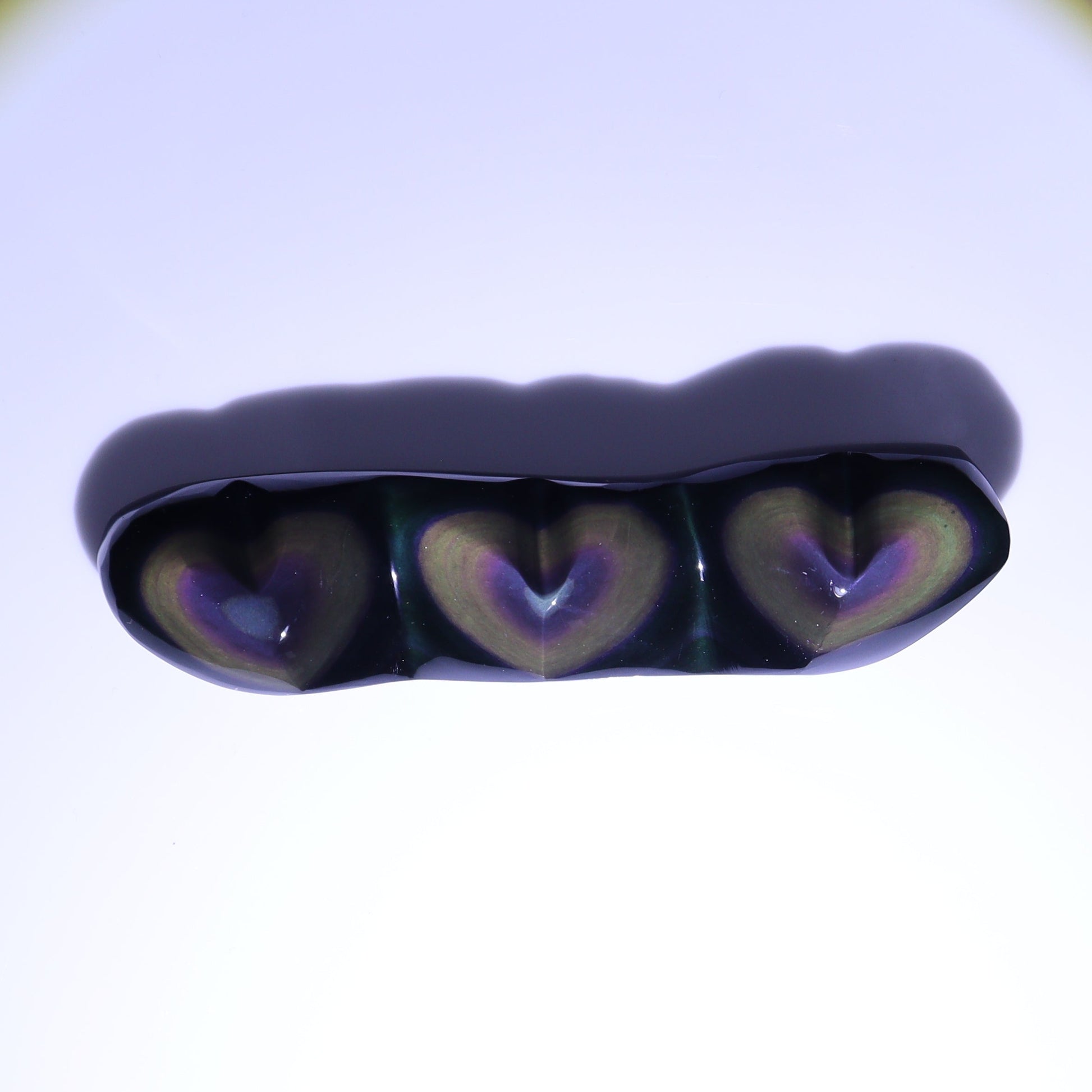 Rainbow Obsidian Heart Set of 2 - Expert Wholesale and Supplier of Wholesale Crystals & Bulk Gemstones, ["Hearts","Mexico","Obsidian","Rainbow Obsidian"]