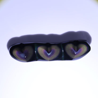 Rainbow Obsidian Heart Set of 2 - Expert Wholesale and Supplier of Wholesale Crystals & Bulk Gemstones, ["Hearts","Mexico","Obsidian","Rainbow Obsidian"]