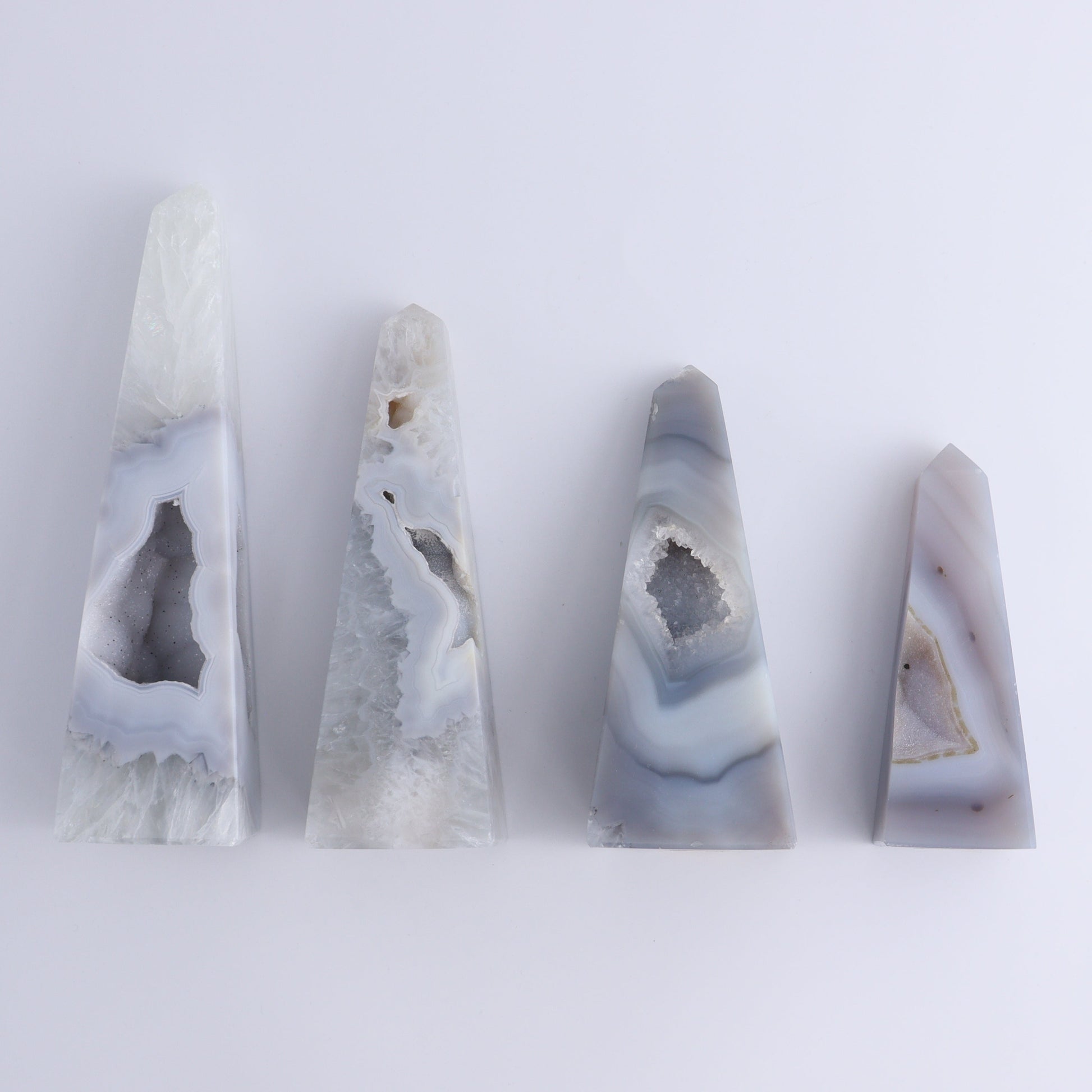 Agate Obelisk Set of 4 - Expert Wholesale and Supplier of Wholesale Crystals & Bulk Gemstones, ["Agate","Brazil","Obelisk"]