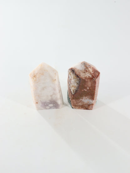 Pink Amethyst Towers Set of 2 - Expert Supplier of Wholesale Crystals & Bulk Gemstones