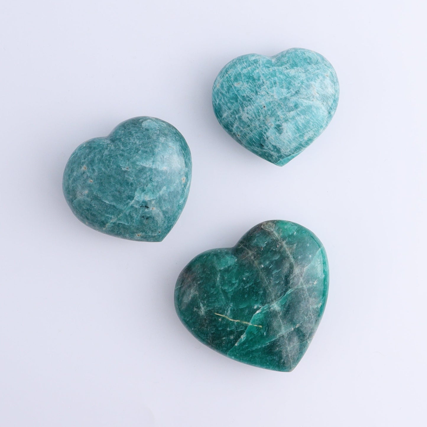 Amazonite Hearts Set of 12 - Expert Wholesale and Supplier of Wholesale Crystals & Bulk Gemstones, ["Amazonite","Hearts","Madagascar"]
