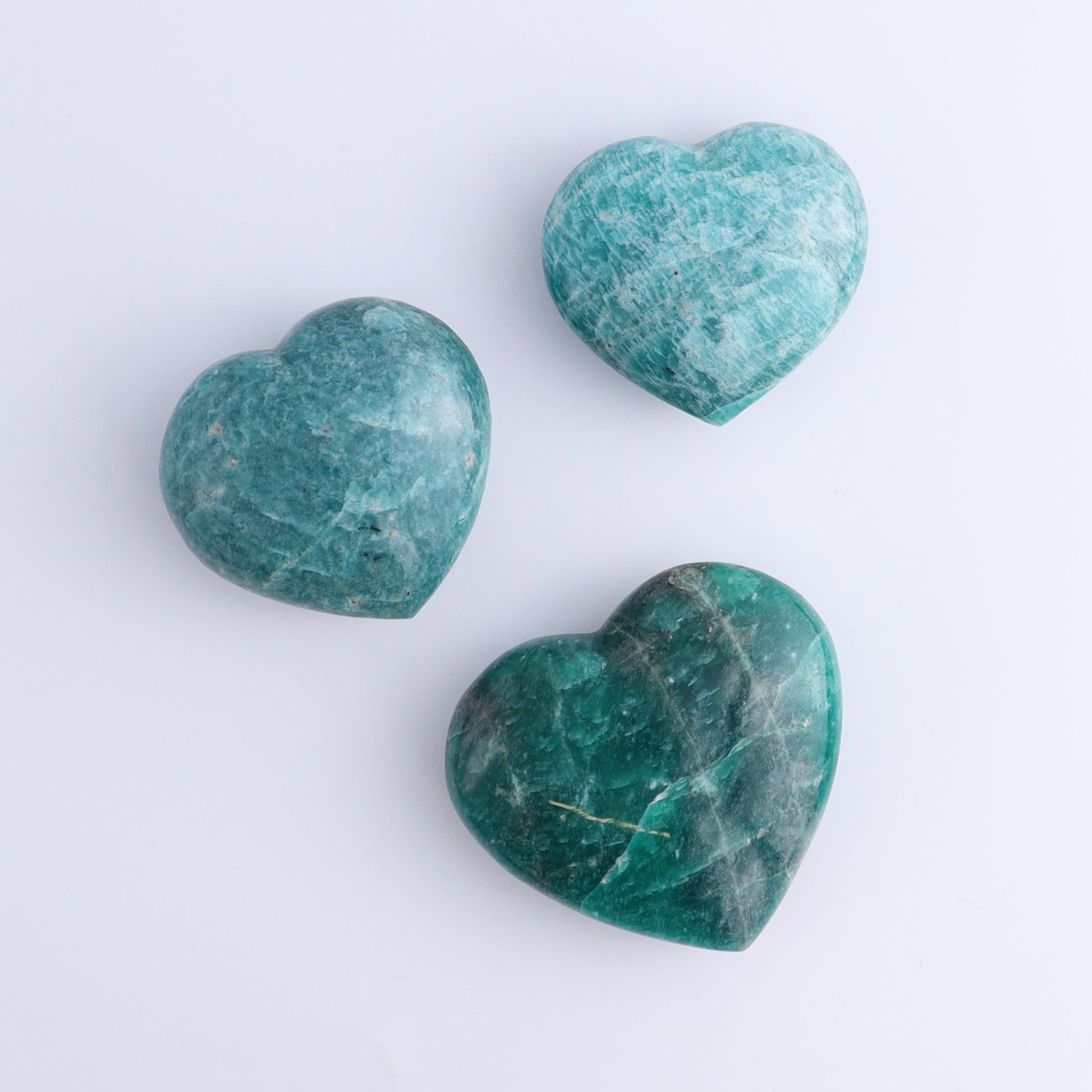 Amazonite Hearts Set of 12 - Expert Wholesale and Supplier of Wholesale Crystals & Bulk Gemstones, ["Amazonite","Hearts","Madagascar"]