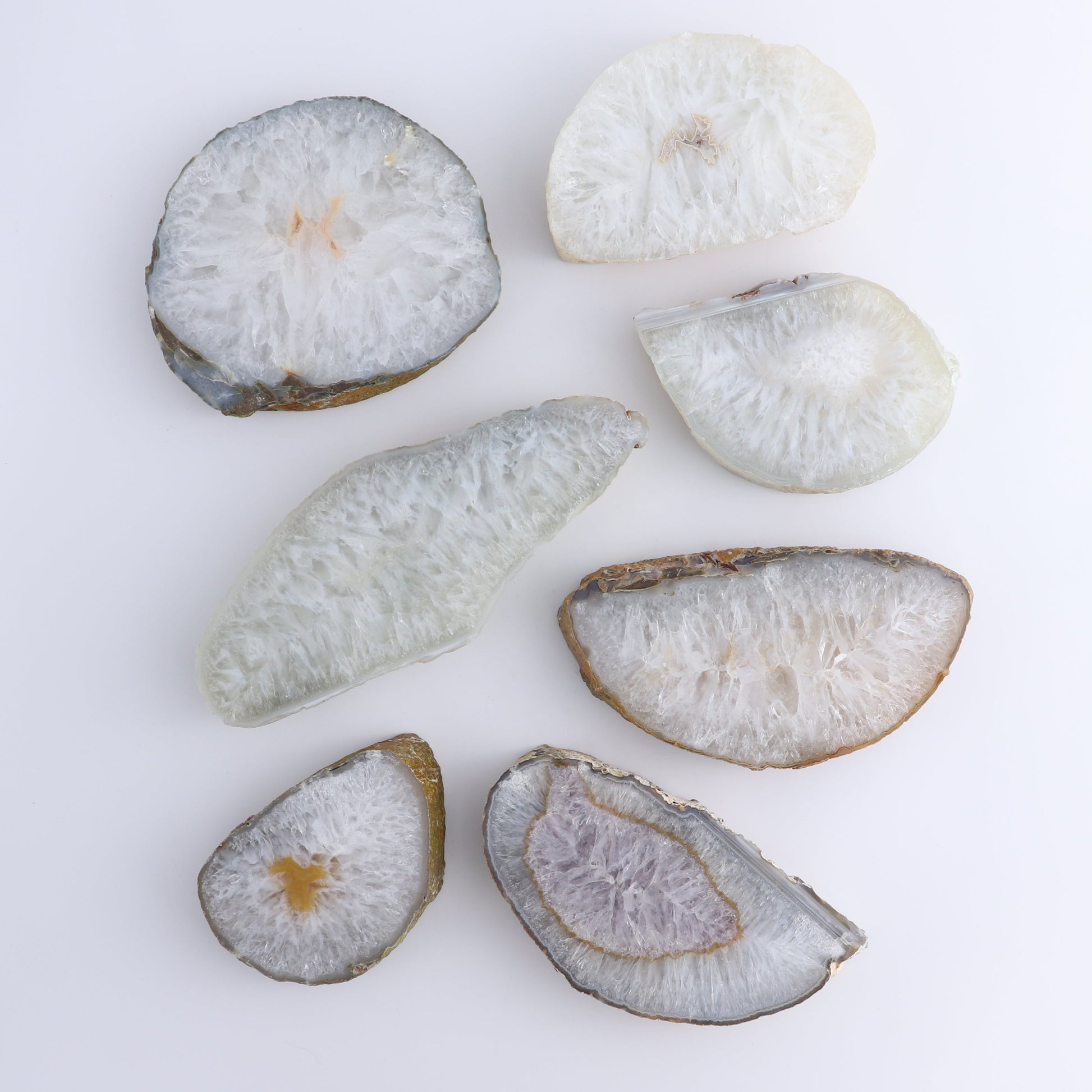 Agate Slices Set of 7 - Expert Wholesale and Supplier of Wholesale Crystals & Bulk Gemstones, ["Agate","Brazil","Slices and Slabs"]