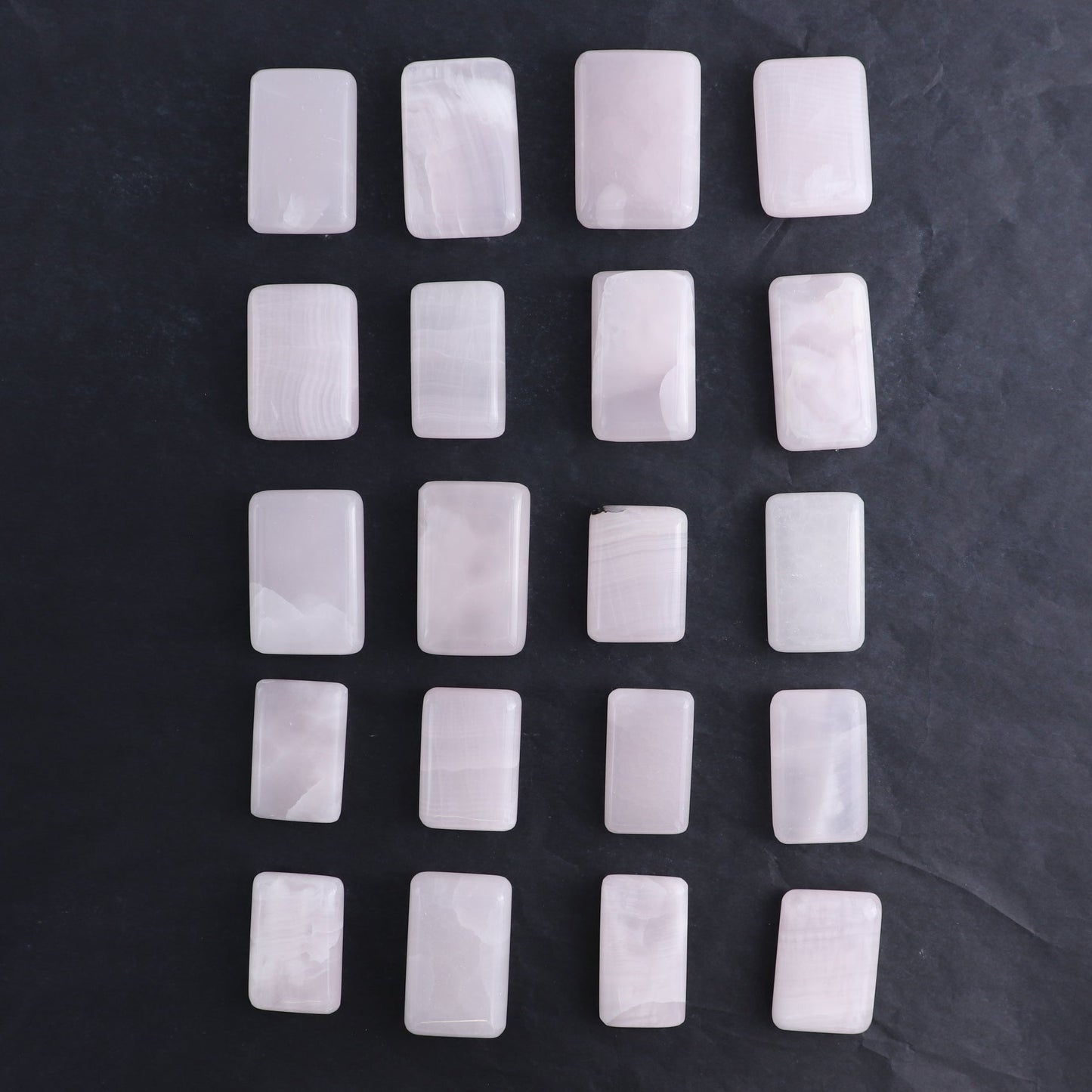 Pink Mangano Calcite Rectangles Set of 20