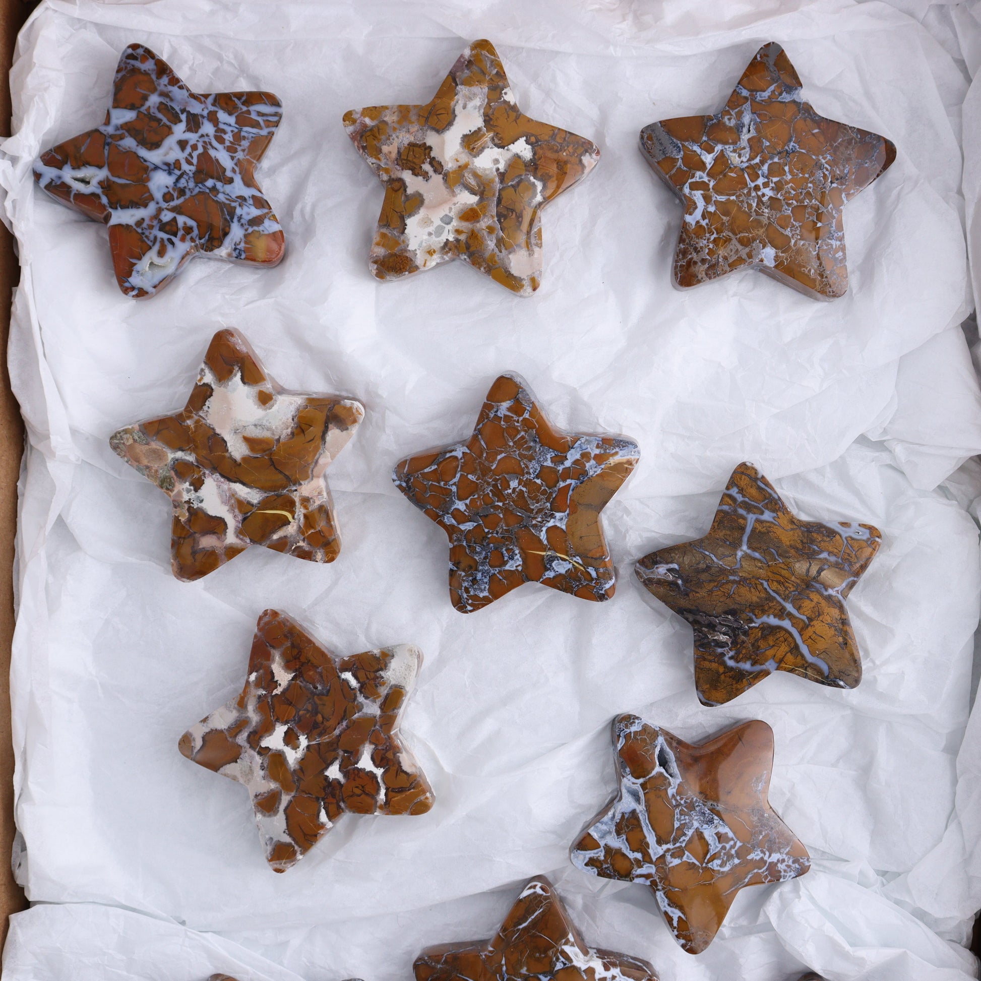 Brecciated Jasper Stars Set of 11 - Expert Wholesale and Supplier of Wholesale Crystals & Bulk Gemstones, ["Brecciated Jasper","Indonesia","stars"]