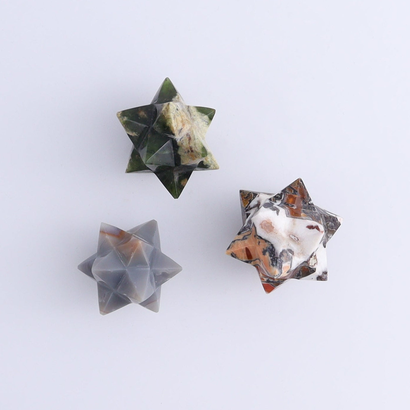 Mixed Stones Stars Set of 15 - Expert Wholesale and Supplier of Wholesale Crystals & Bulk Gemstones, ["jasper","Quartz","Rose Quartz","stars"]
