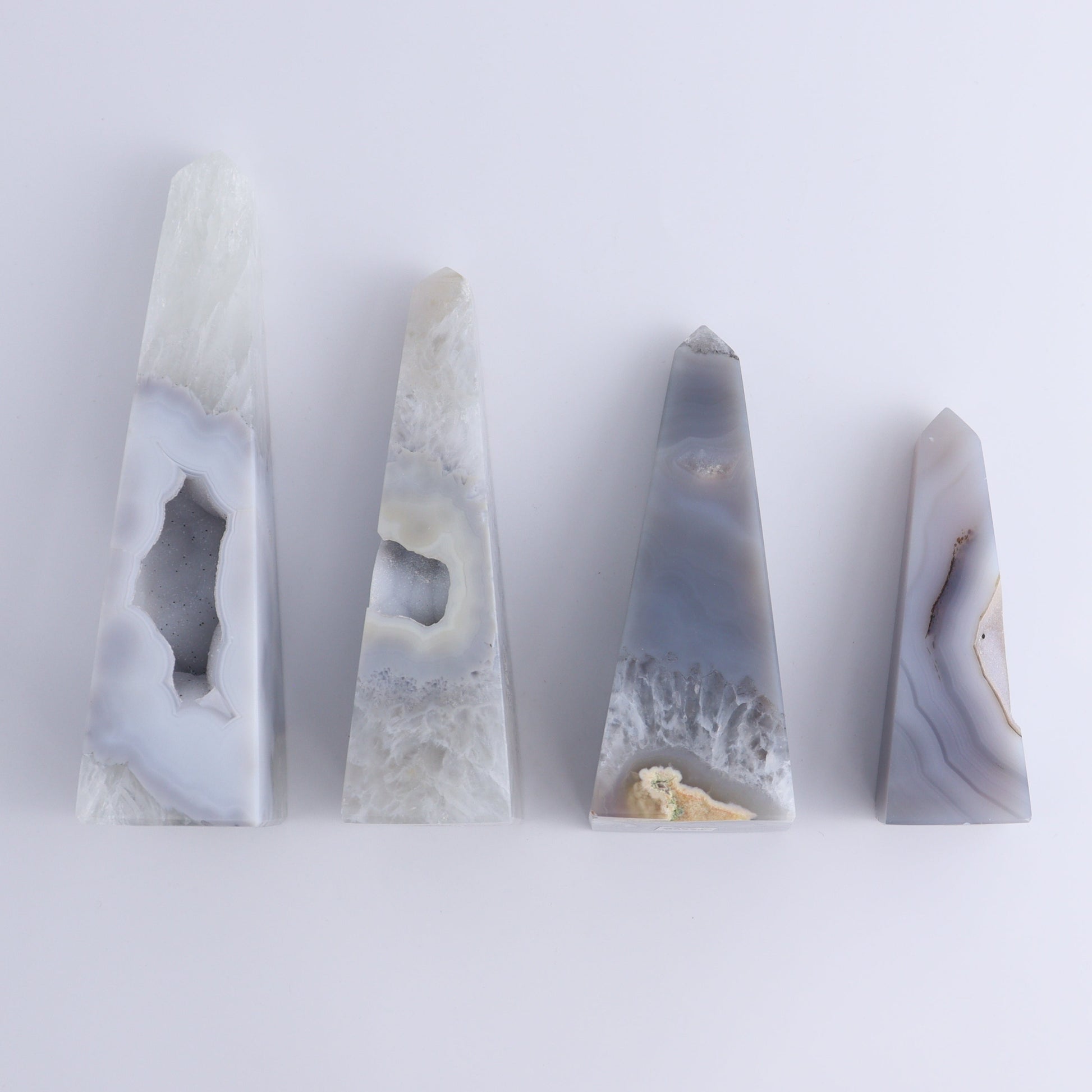 Agate Obelisk Set of 4 - Expert Wholesale and Supplier of Wholesale Crystals & Bulk Gemstones, ["Agate","Brazil","Obelisk"]