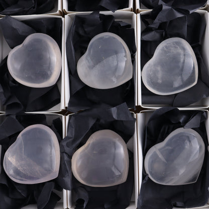 Girasol Quartz Hearts Set of 9 - Expert Wholesale and Supplier of Wholesale Crystals & Bulk Gemstones, ["Girasol","Girasol Quartz","Hearts","Quartz"]