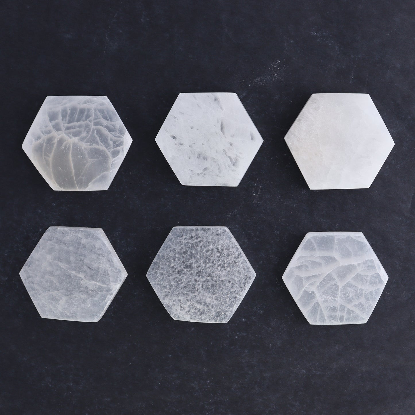 One Selenite (Satin Spar) Hexagon Plate 7 cm - Expert Wholesale and Supplier of Wholesale Crystals & Bulk Gemstones, ["close_30","Hexagon","Morocco","Selenite"]