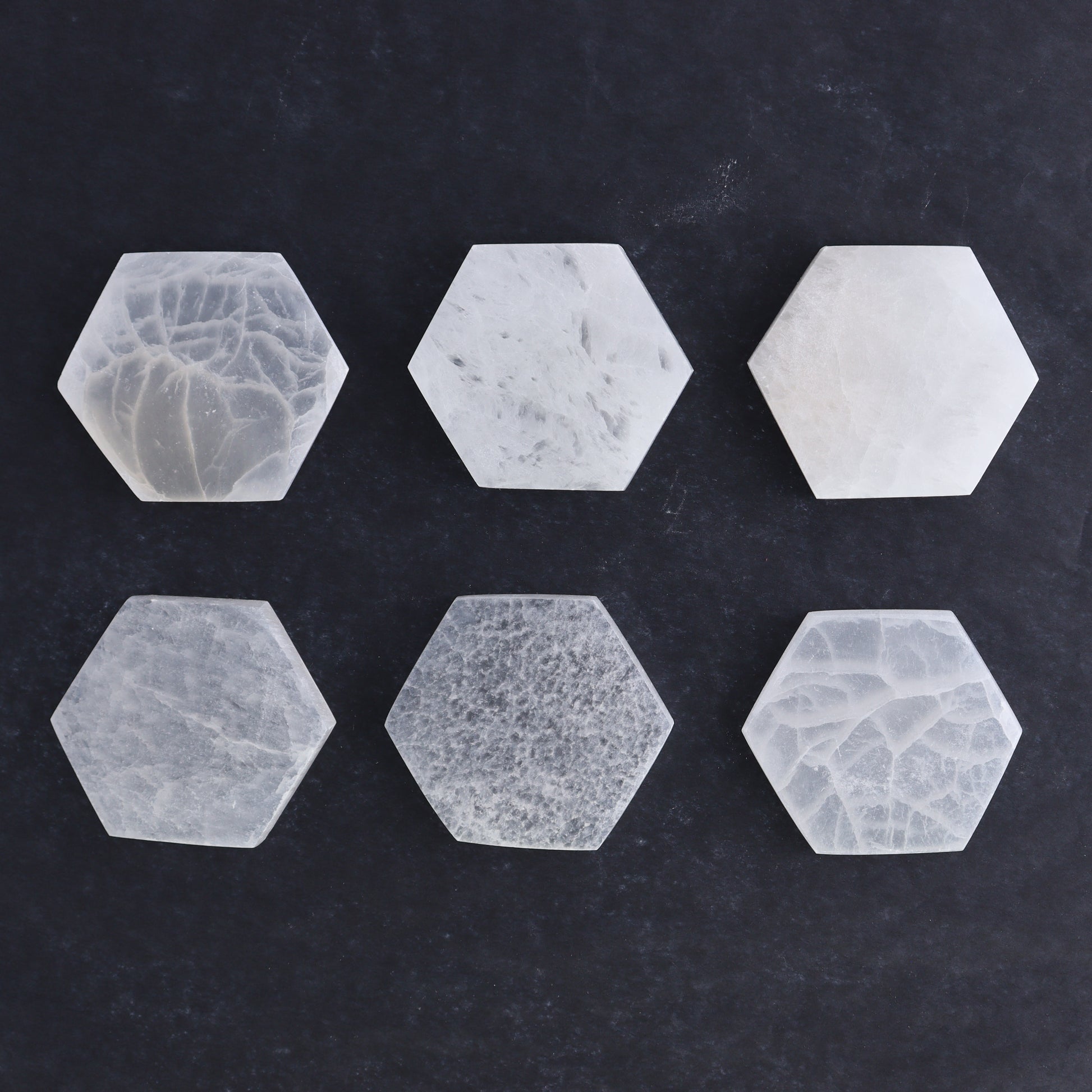 One Selenite (Satin Spar) Hexagon Plate 7 cm - Expert Wholesale and Supplier of Wholesale Crystals & Bulk Gemstones, ["close_30","Hexagon","Morocco","Selenite"]