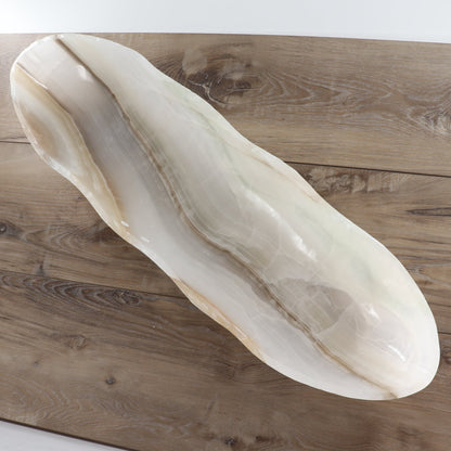 Mexican Onyx/Calcite Canoe Bowl 31"