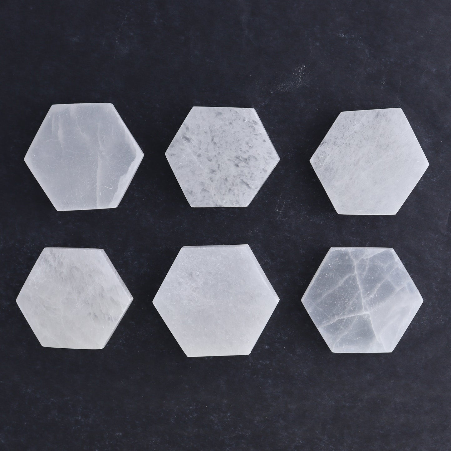 One Selenite (Satin Spar) Hexagon Plate 7 cm - Expert Wholesale and Supplier of Wholesale Crystals & Bulk Gemstones, ["close_30","Hexagon","Morocco","Selenite"]