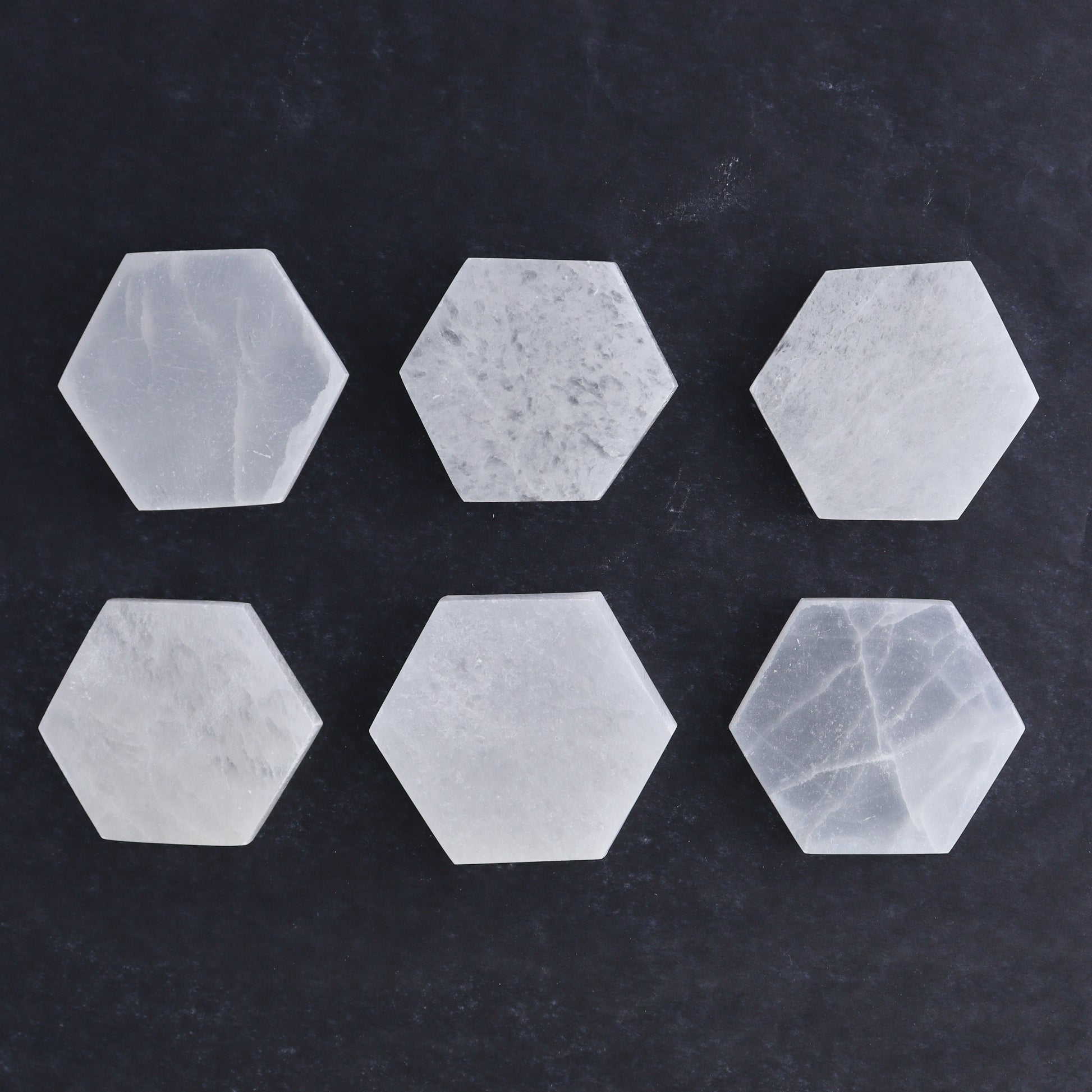 One Selenite (Satin Spar) Hexagon Plate 7 cm - Expert Wholesale and Supplier of Wholesale Crystals & Bulk Gemstones, ["close_30","Hexagon","Morocco","Selenite"]