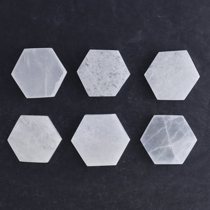 One Selenite (Satin Spar) Hexagon Plate 7 cm - Expert Wholesale and Supplier of Wholesale Crystals & Bulk Gemstones, ["close_30","Hexagon","Morocco","Selenite"]