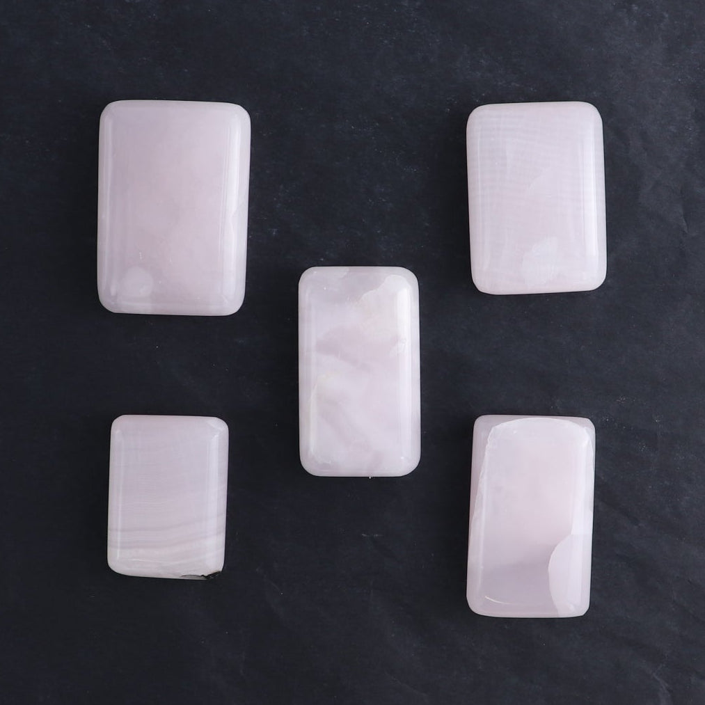 Pink Mangano Calcite Rectangles Set of 20