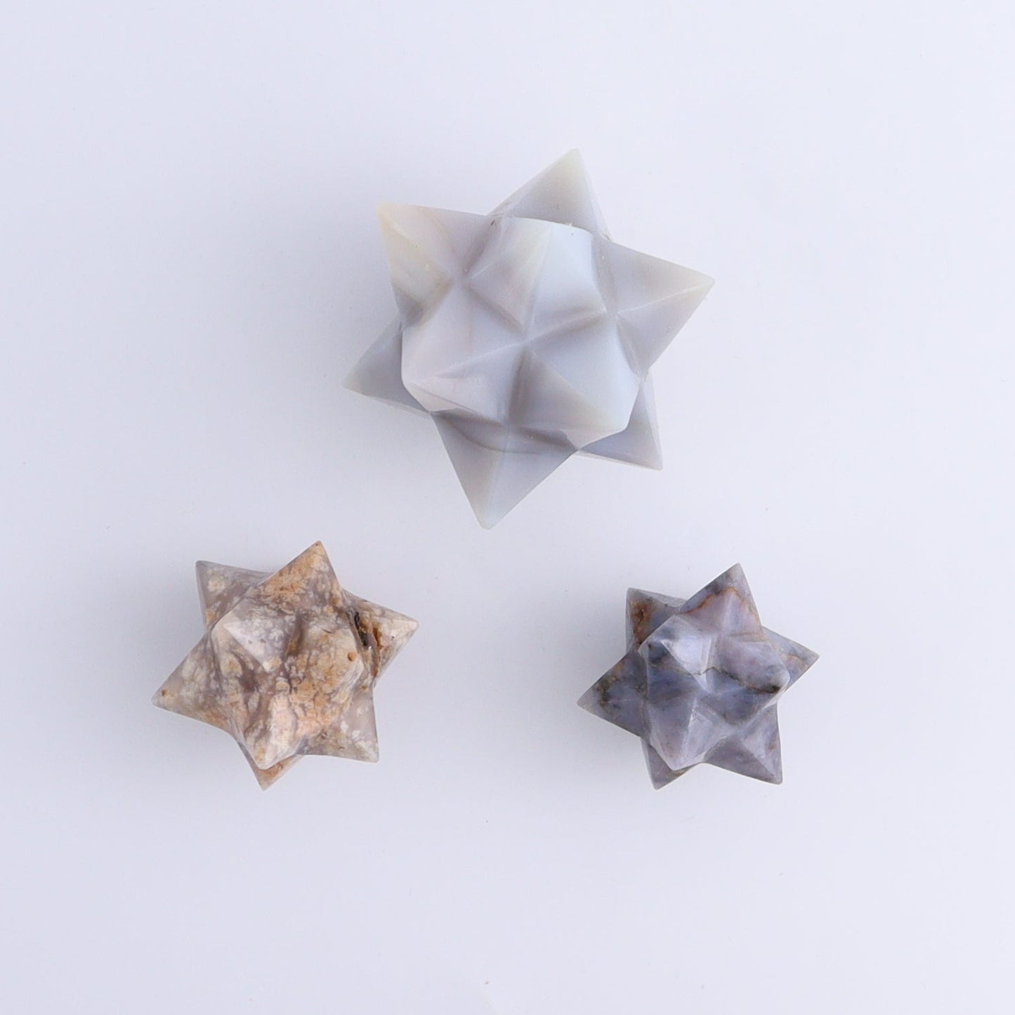 Mixed Stones Stars Set of 15 - Expert Wholesale and Supplier of Wholesale Crystals & Bulk Gemstones, ["jasper","Quartz","Rose Quartz","stars"]