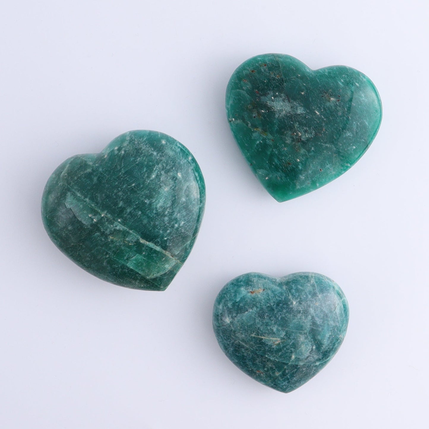 Amazonite Hearts Set of 12 - Expert Wholesale and Supplier of Wholesale Crystals & Bulk Gemstones, ["Amazonite","Hearts","Madagascar"]