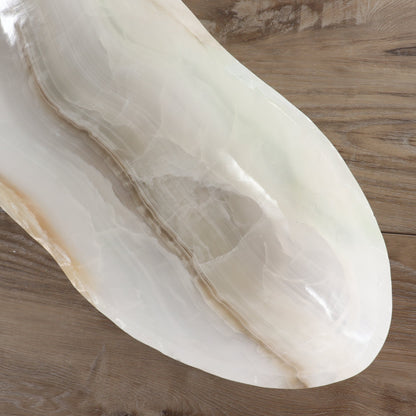 Mexican Onyx/Calcite Canoe Bowl 31"