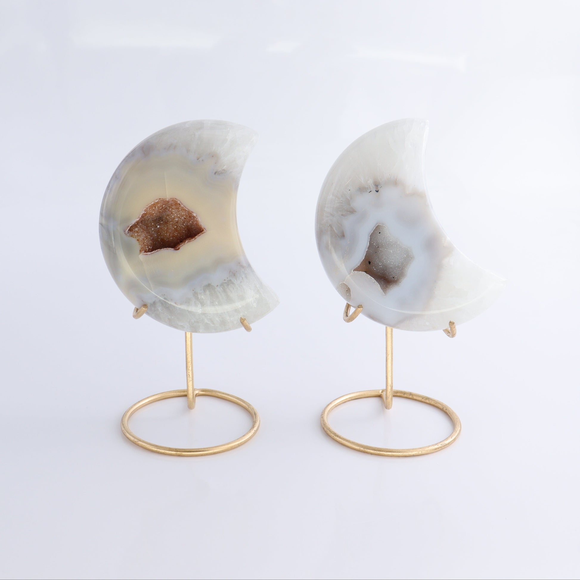 Agate Moons with Stand Set of 5 - Expert Wholesale and Supplier of Wholesale Crystals & Bulk Gemstones, ["Agate","Brazil","moons"]