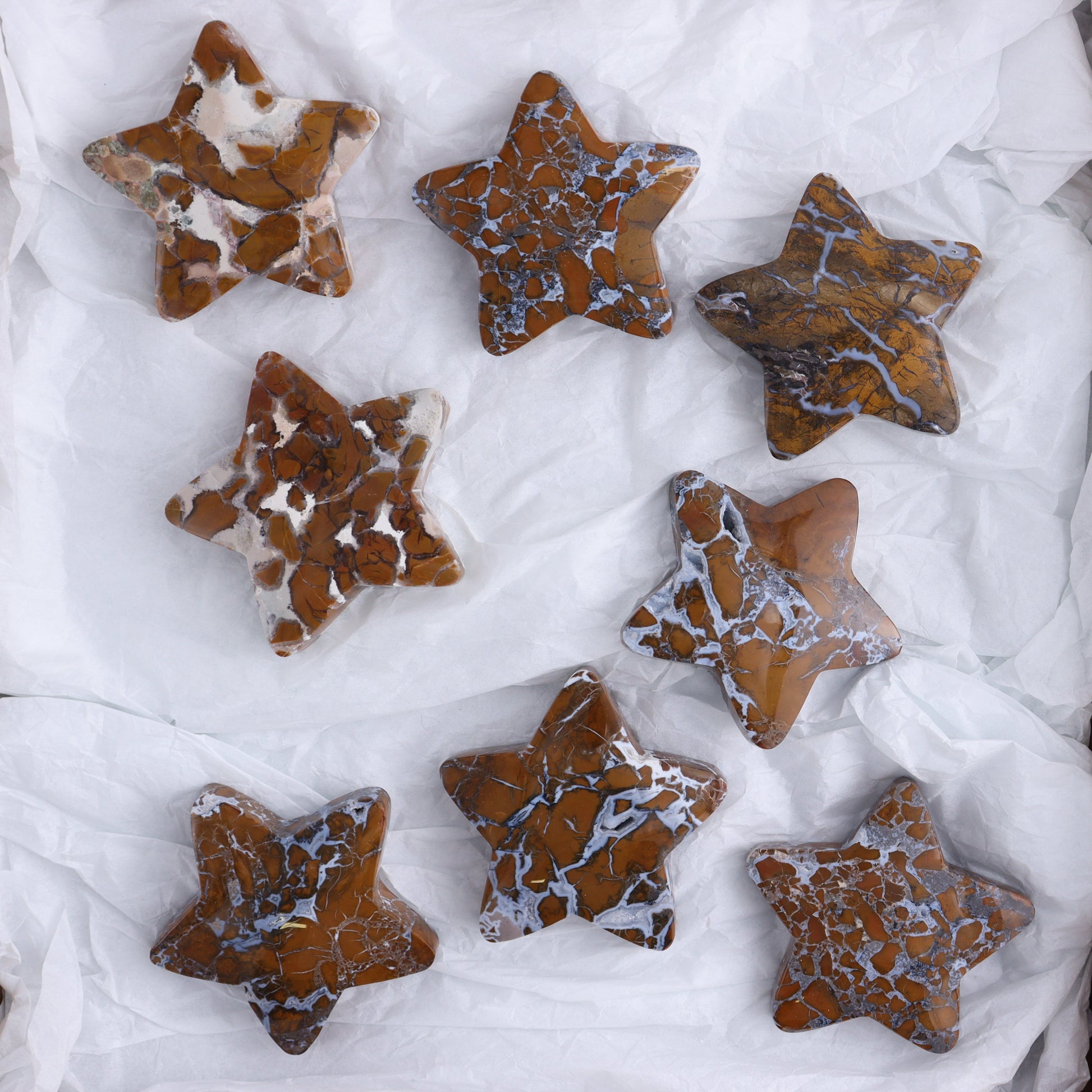 Brecciated Jasper Stars Set of 11 - Expert Wholesale and Supplier of Wholesale Crystals & Bulk Gemstones, ["Brecciated Jasper","Indonesia","stars"]