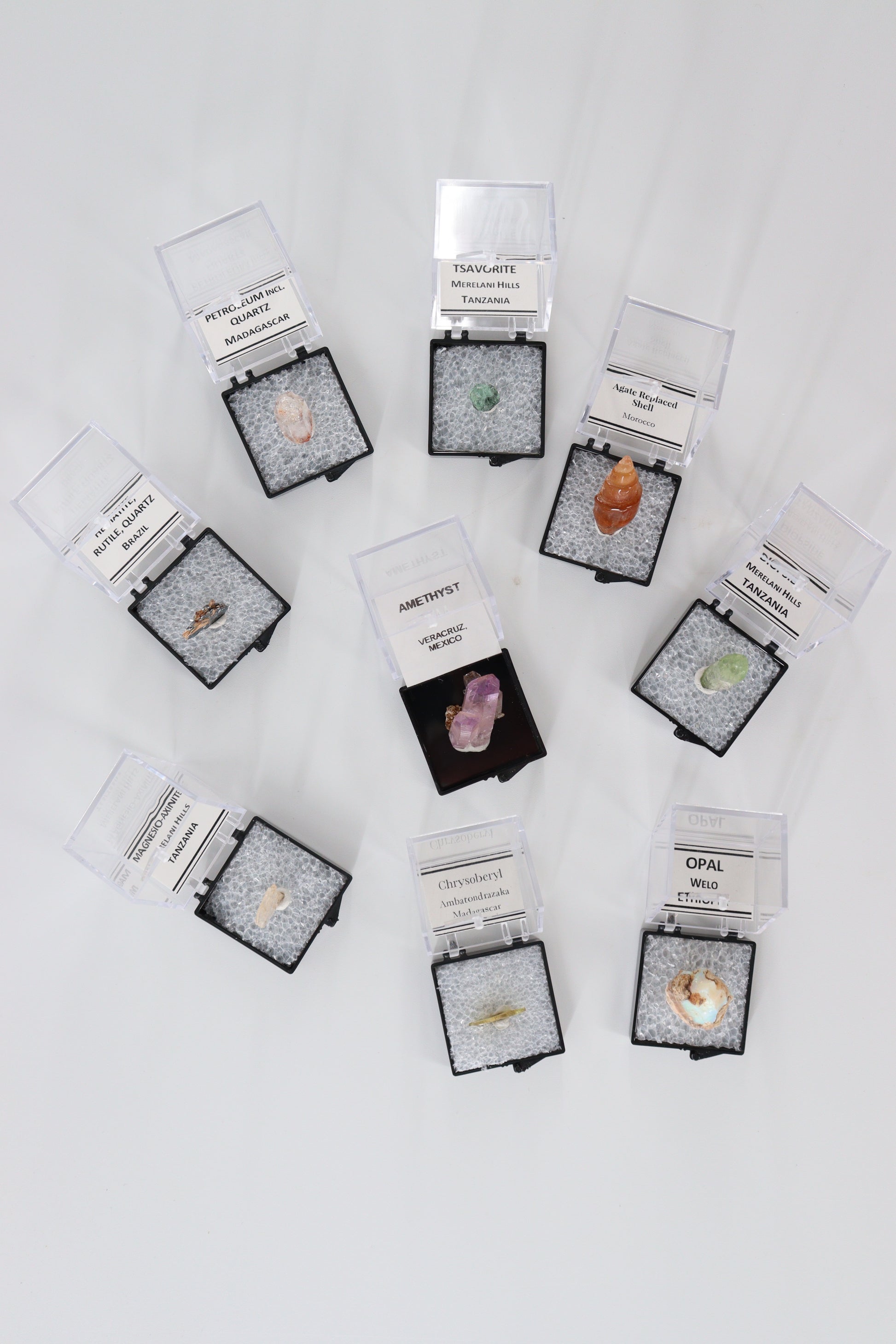 Mixed Mineral Set in Perky Boxes - Expert Wholesale and Supplier of Wholesale Crystals & Bulk Gemstones, []