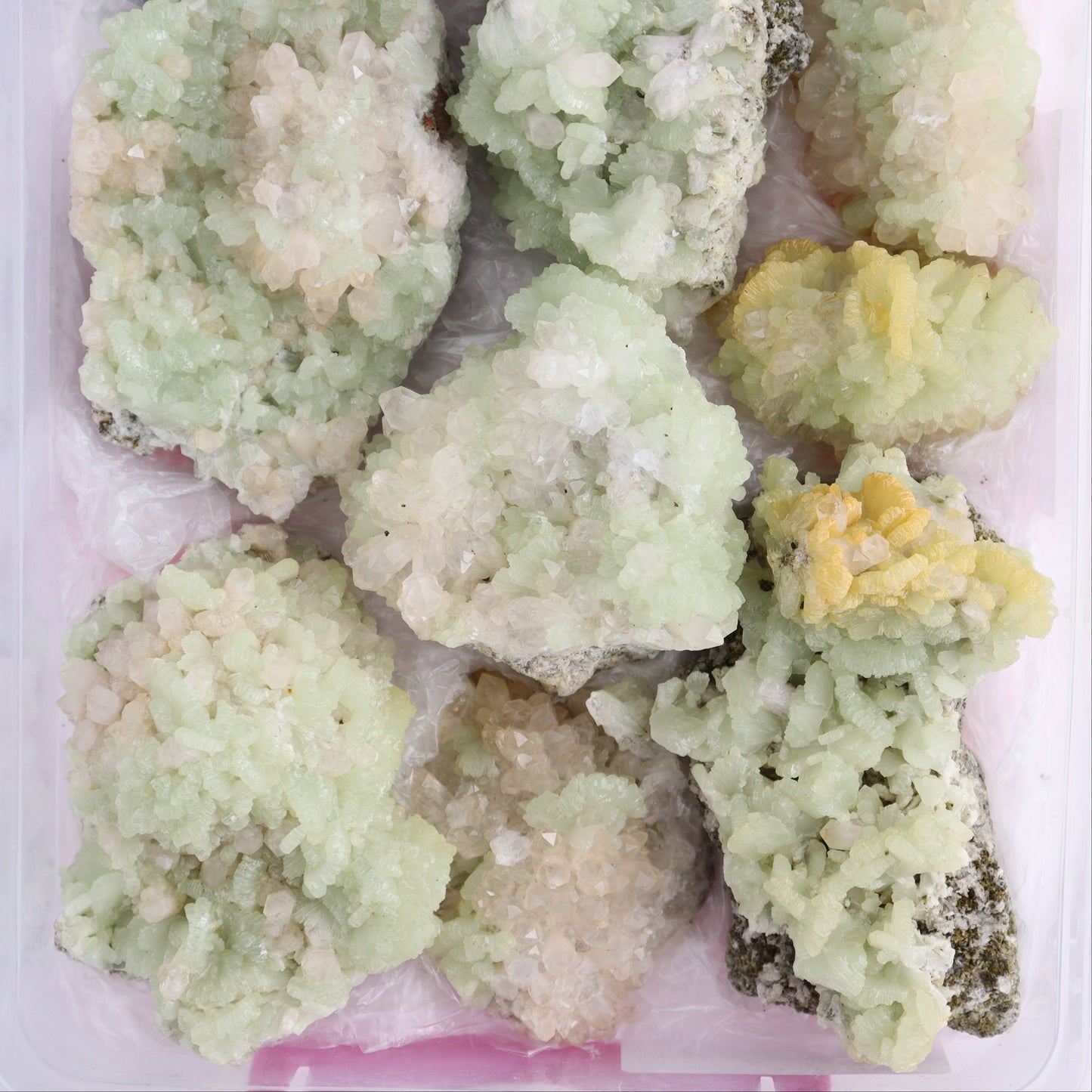Prehnite Flat from Morocco - Expert Wholesale and Supplier of Wholesale Crystals & Bulk Gemstones, ["Clusters","Flats","Morocco","Prehnite"]