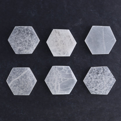 One Selenite (Satin Spar) Hexagon Plate 7 cm - Expert Wholesale and Supplier of Wholesale Crystals & Bulk Gemstones, ["close_30","Hexagon","Morocco","Selenite"]