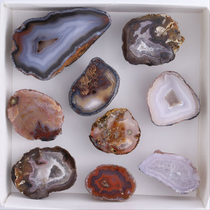 Coyamito Agate Geodes from Mexico Set of 9 - Expert Wholesale and Supplier of Wholesale Crystals & Bulk Gemstones, ["Agate","Coyamito Agate","Geodes","Mexico"]