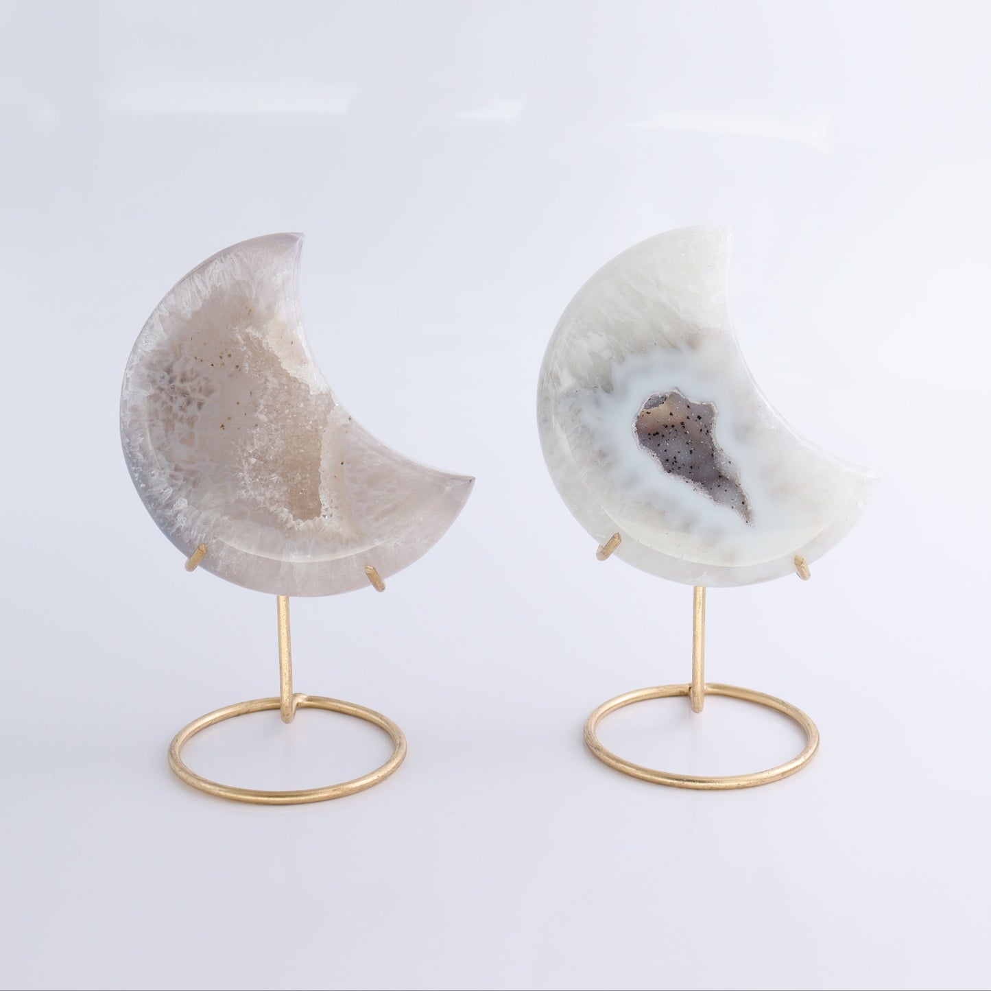 Agate Moons with Stand Set of 5 - Expert Wholesale and Supplier of Wholesale Crystals & Bulk Gemstones, ["Agate","Brazil","moons"]