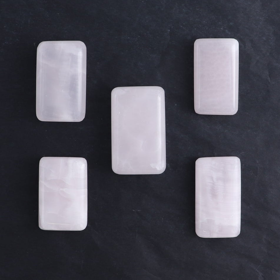 Pink Mangano Calcite Rectangles Set of 20