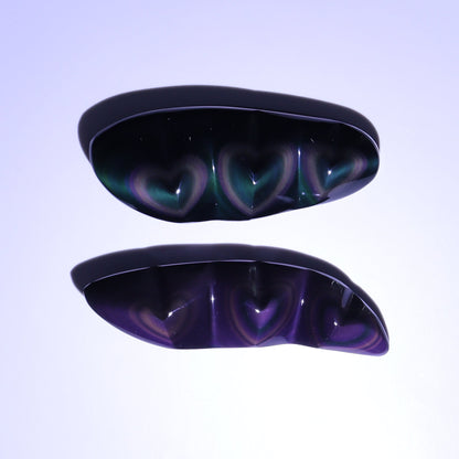 Rainbow Obsidian Heart Set of 2 - Expert Wholesale and Supplier of Wholesale Crystals & Bulk Gemstones, ["Hearts","Mexico","Obsidian","Rainbow Obsidian"]