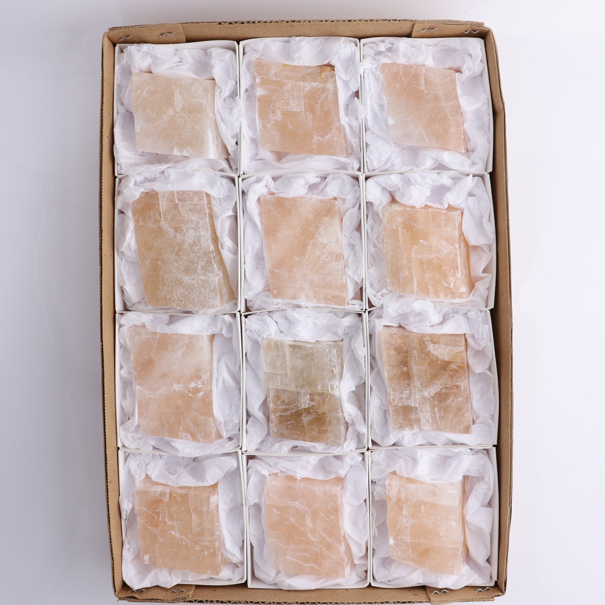 Pink Optical Calcite Flat of 12 - Expert Wholesale and Supplier of Wholesale Crystals & Bulk Gemstones, ["Flats","Mexico","Optical Calcite","Pink Calcite"]