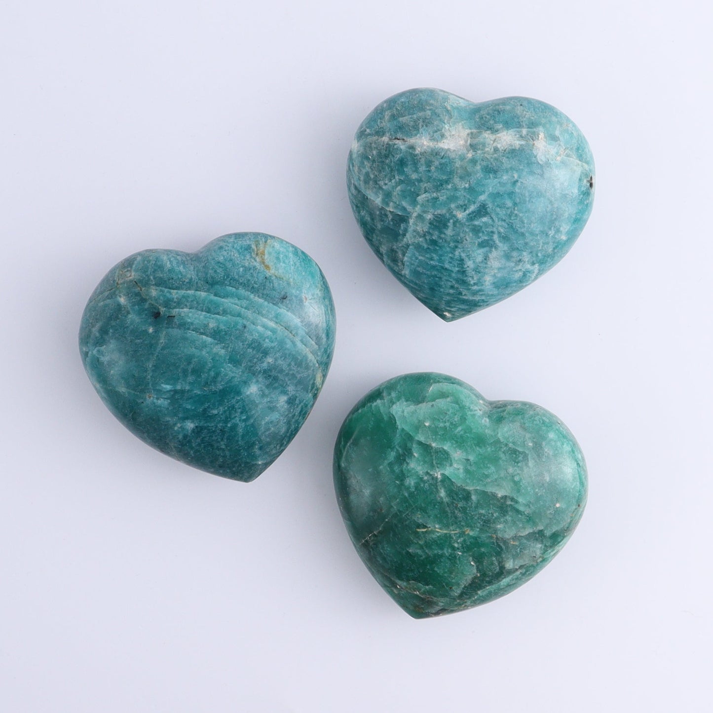 Amazonite Hearts Set of 12 - Expert Wholesale and Supplier of Wholesale Crystals & Bulk Gemstones, ["Amazonite","Hearts","Madagascar"]