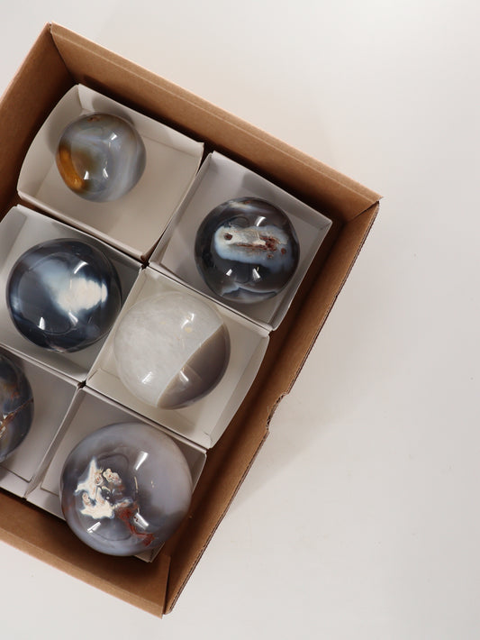 Agate Spheres Set of 6