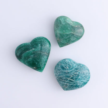 Amazonite Hearts Set of 12 - Expert Wholesale and Supplier of Wholesale Crystals & Bulk Gemstones, ["Amazonite","Hearts","Madagascar"]